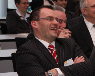 das publikum des Redners auf einem Kundenevent